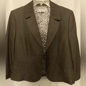 Women's TAHARI Blazer Brown 12P FLAWLESS